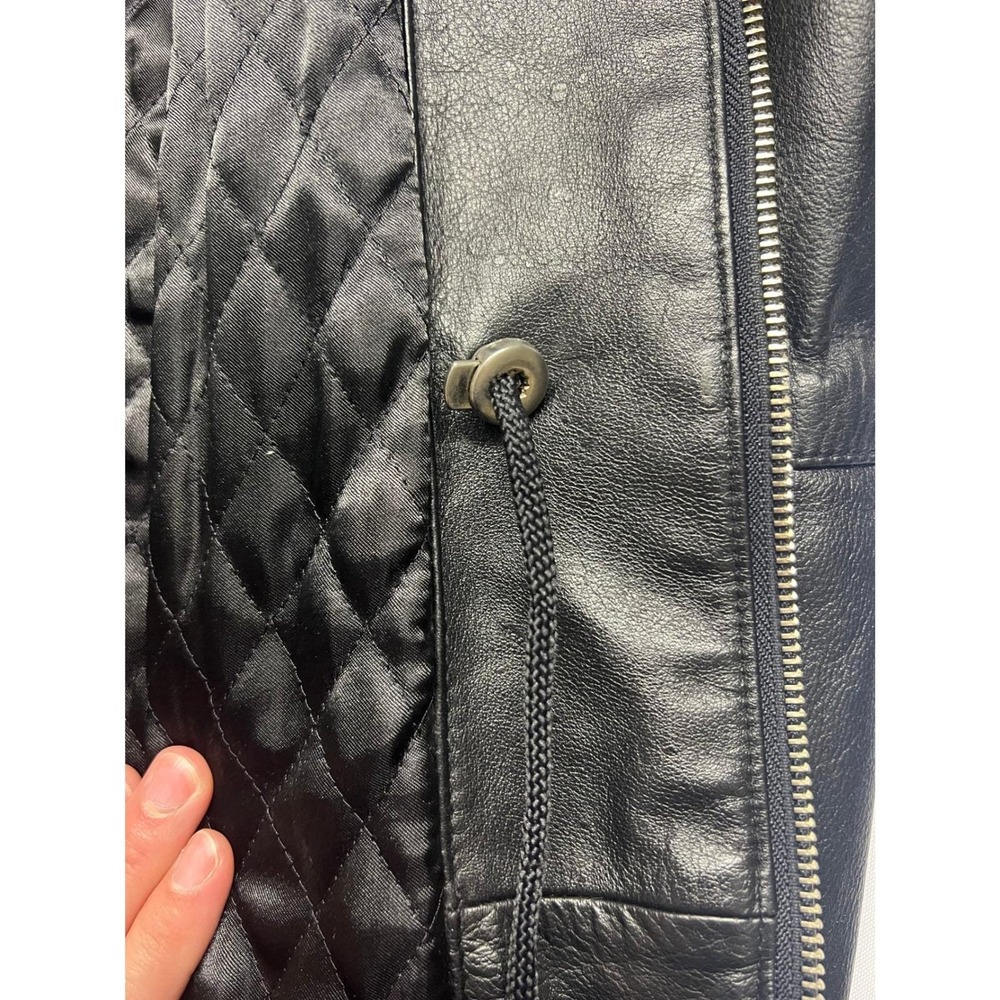Vintage Wilsons Black Leather Jacket Lined Zip Front Casual Outerwear 90s - Picture 6 of 16